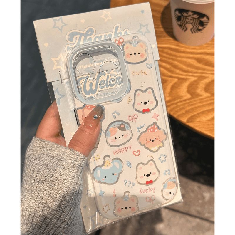 Collezione di animali adatta per iPhone 16PROMAX Custodia per telefono iPhone 15 Design Sense 14 Carino 13 Trasparente_voghion.com