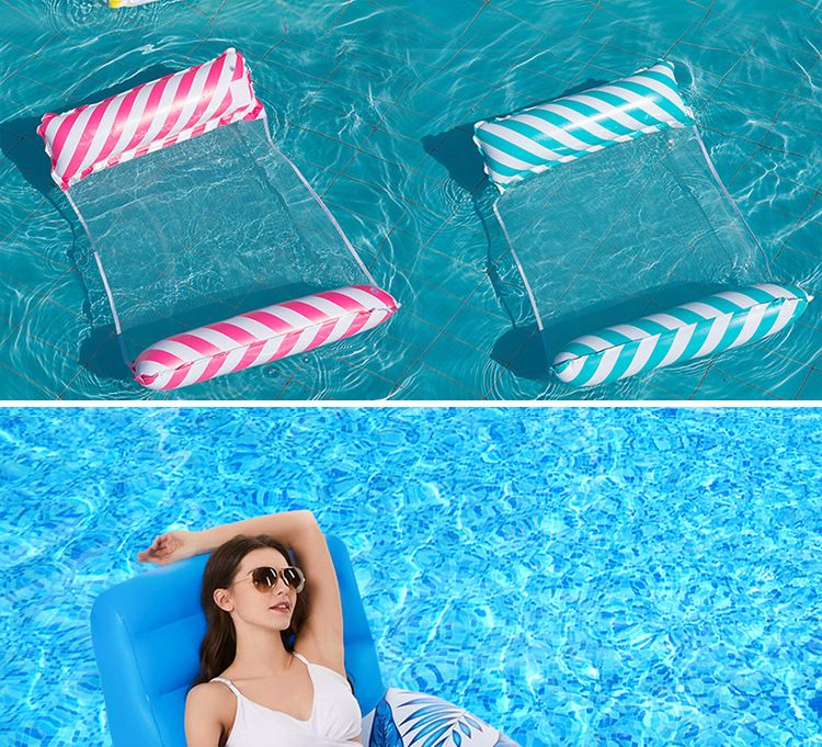 Aufblasbare Schwimmliege - Klappbare Rückenlehne mit Mesh-Netz für Pool, See & Strand_voghion.com