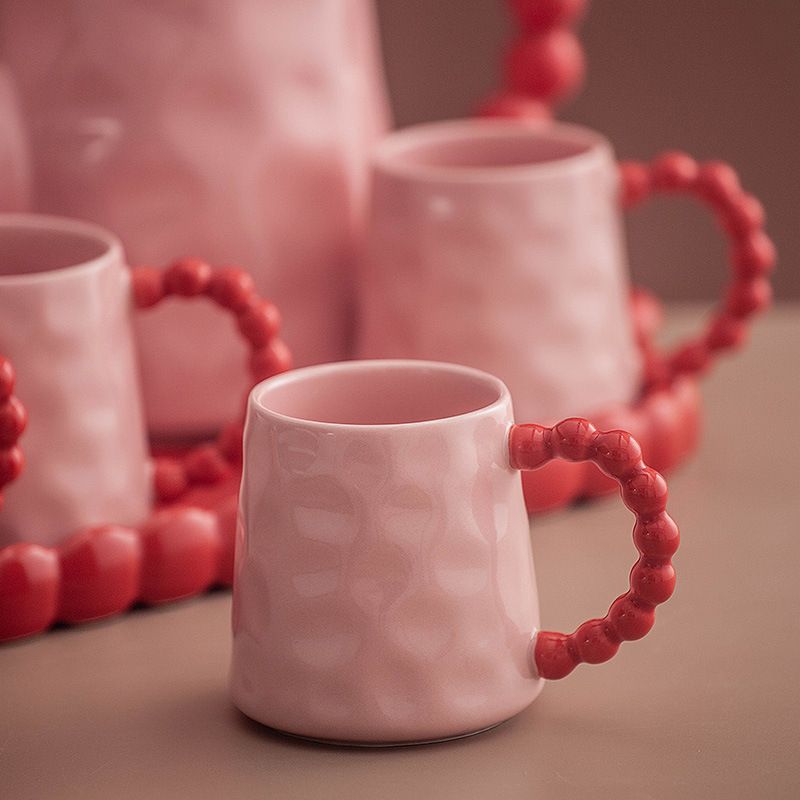 Domácí nábytek Červená svatební sada šálků domácí pohostinství keramická konvice na čaj šálek na kolaudační svatební dárek šálek na vodu sada na vodu_voghion.com