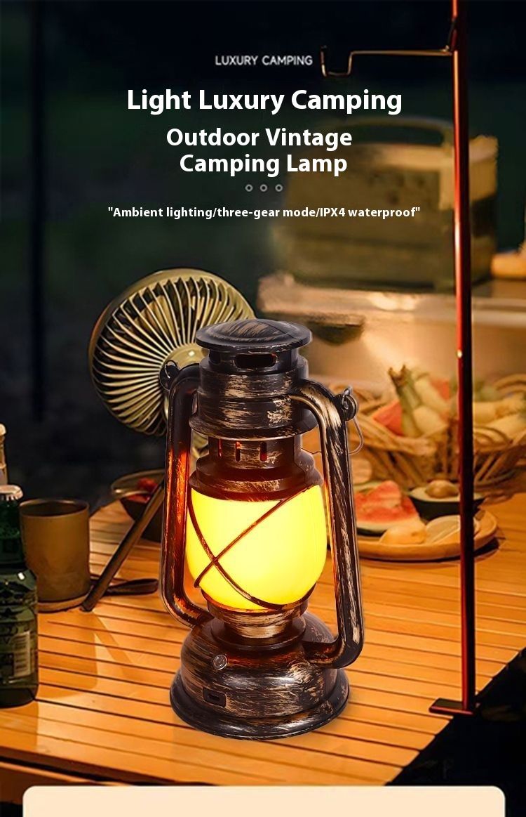 Rechargeable Bar Table Creative Camping Decorative Desk Outdoor Vintage Kerosene Lantern Script Murder Mystery Lamp_voghion.com