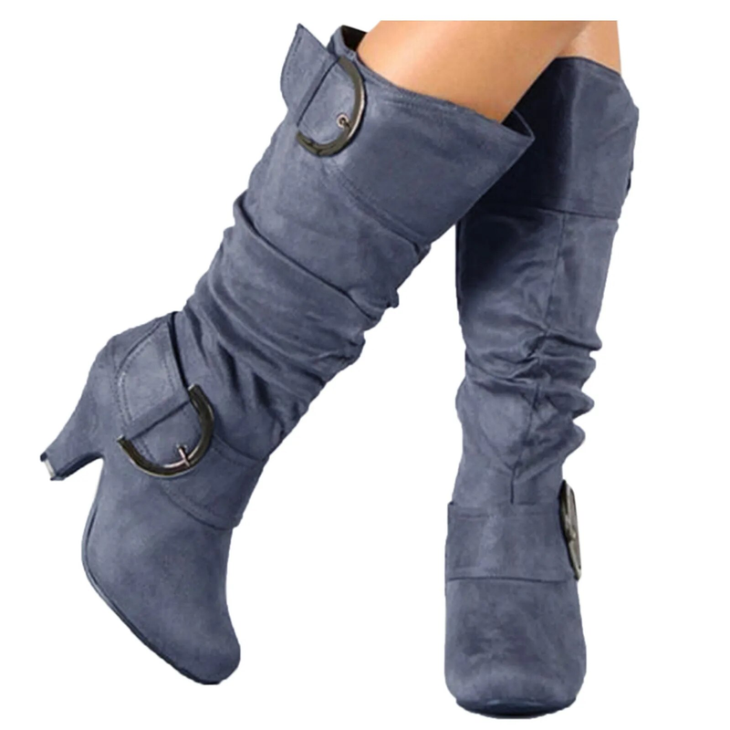 Dames Hoge Laars Voor Vrouwen Retro Laarsjes Toelopende Hak Laarzen Modieus Design Dagelijks Comfortabele Schoenen Женская Обувь_voghion.com