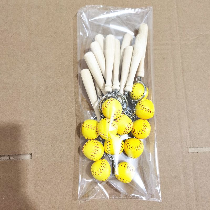Transfrontalieră creativ lanț de chei de baseball pandantiv simulare Sport Baseball breloc pandantiv mașină cadou_voghion.com
