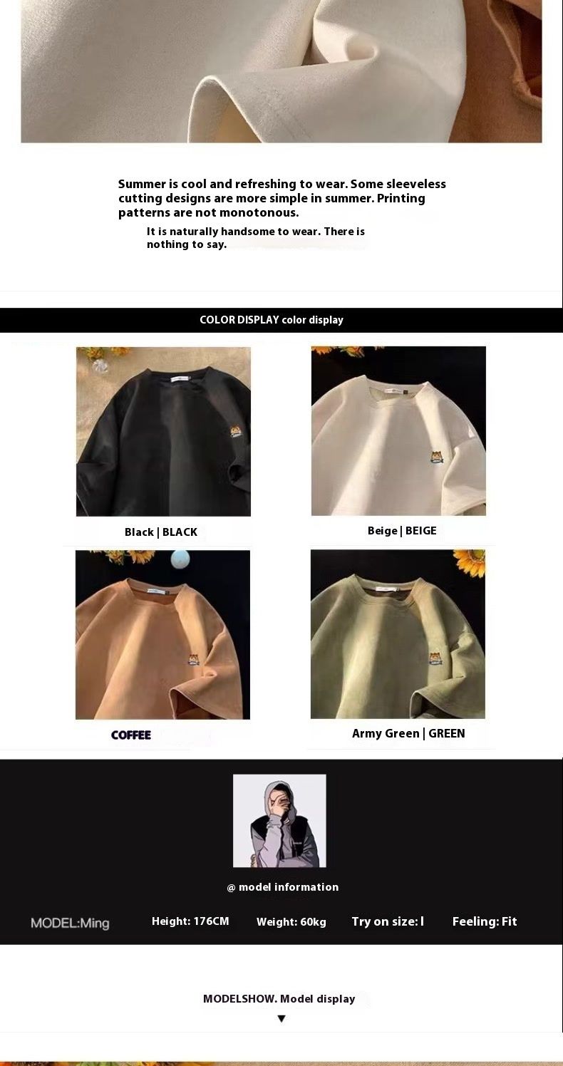 2024 Nuovo marchio di moda estiva corto in cotone da uomo stampato a mezza manica T-shirt ampia e versatile alla moda_voghion.com