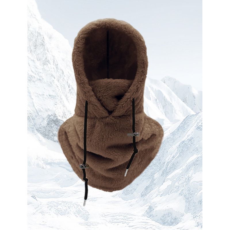 Maschera termica invernale per ciclismo, cappello da sci, scaldacollo artico, antivento, antifreddo, copricapo in pile integrato_voghion.com