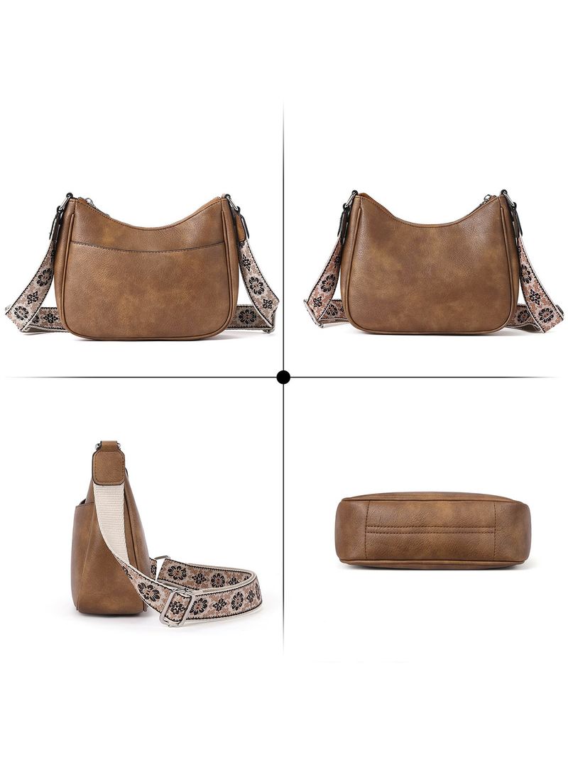 Montana Western × Wrangler Borsa a tracolla Crescent Bag Borsa a tracolla Cinghia regolabile Tracolla grande capacità_voghion.com