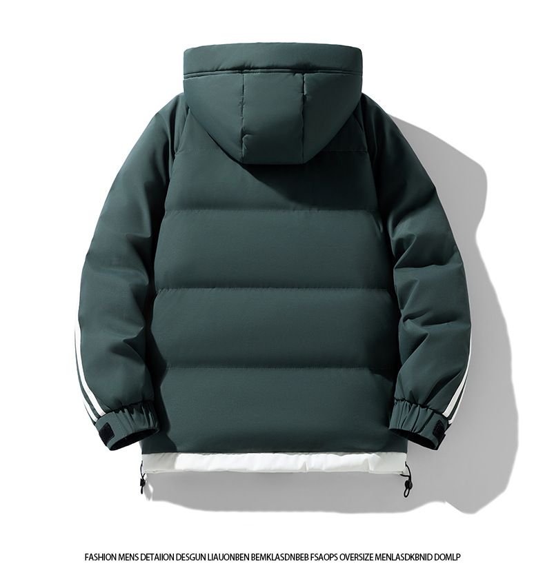 Men's Plus Size Striped Hooded Winter Jacket - Thickened Cotton Coat With Zip Front For Casual Wear (M-8XL)_voghion.com