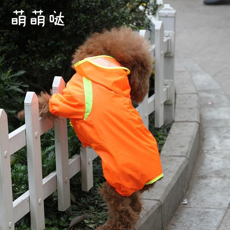 Capa de chuva Teddy Roupas para cães pequenos Pet Rain Poncho Filhote de quatro patas Roupa Primavera Verão_voghion.com