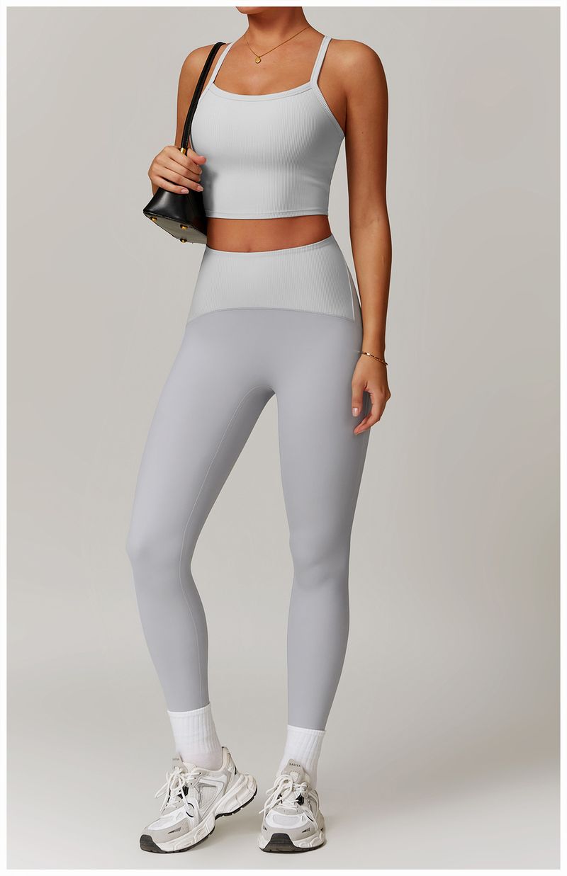 Zechuang Leisure Back Yoga Vest with Chest Cushion Tight Exercise Speed Drying Fitness Shockproof Top 8889_voghion.com