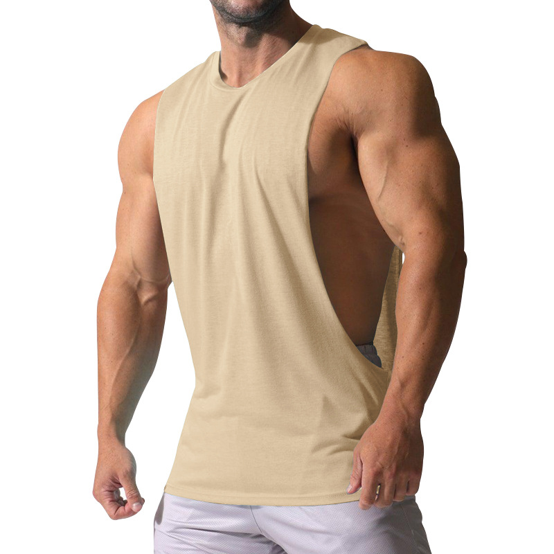 Men's Clothing New Men's Vest Muscular Men's Sports And Leisure Solid Color Men's Sleeveless Vest T Shirt_voghion.com