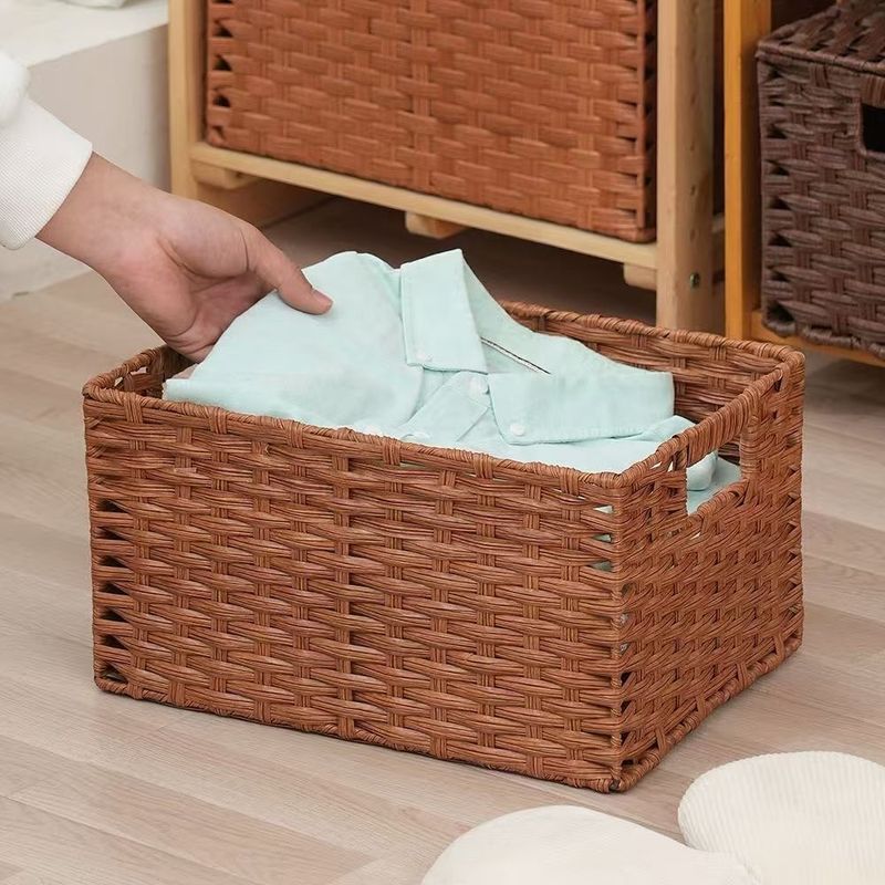 Armario de dormitorio de gran capacidad, cesta de almacenamiento de tela tejida para libros, aperitivos, juguetes y artículos diversos._voghion.com