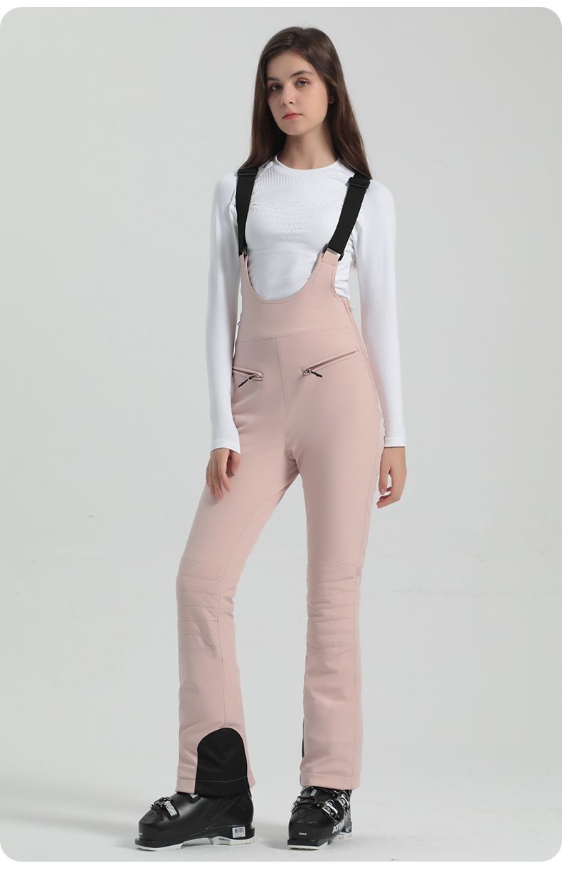 001 Nieuwe damesski met banden, dubbel board, cross-border, rekbaar, slim fit, winddicht, waterdicht, outdoor zwart warm_voghion.com