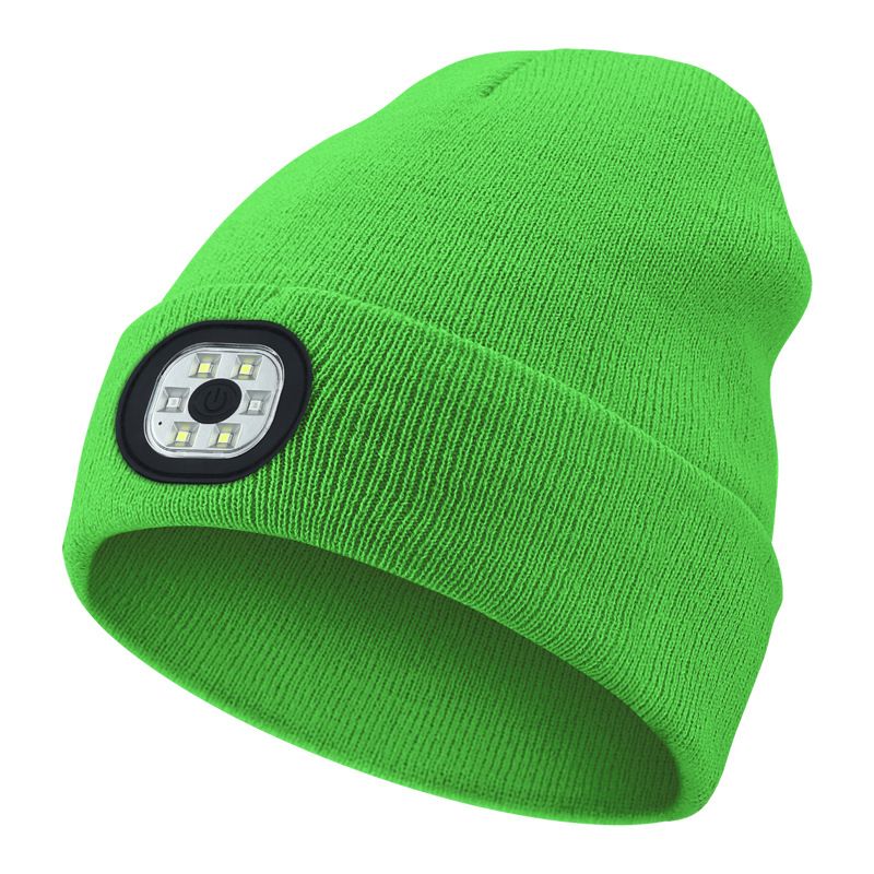 Unisex Rechargeable six-light beaded LED light-emitting knitted hat_voghion.com