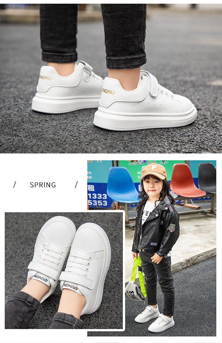 Scarpe da ginnastica sportive per studenti per bambini, scarpe da corsa basse con suola morbida per ragazzi primaverili e autunnali, scarpe bianche per prestazioni scolastiche, scarpe alla moda per ragazze_voghion.com