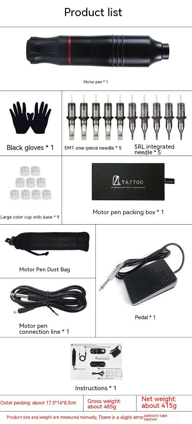 Ou Liang Motor Pen Set Complete Set Tattoo-uitrusting voor Studenten_voghion.com