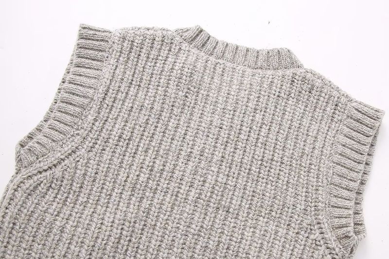 Taschenverzierung Herbst Neuware Nischenpersönlichkeit Tasche Kontrastspleiß Strickweste_voghion.com