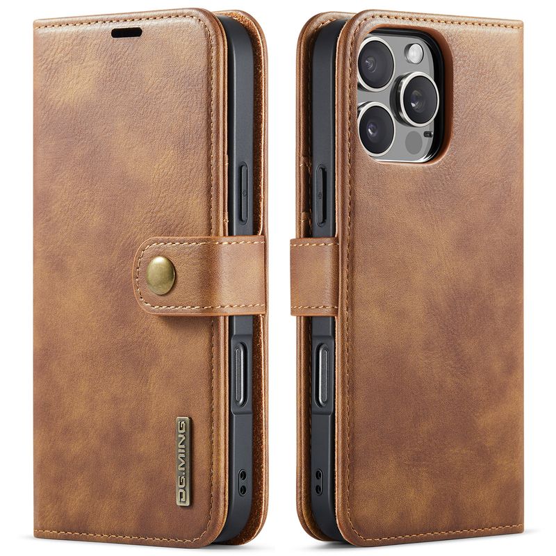 Custodia a libro in pelle con portafoglio staccabile 2 in 1 per iPhone 16 Pro Max 15 Plus 13 12 11, custodia a libro con tasca magnetica_voghion.com