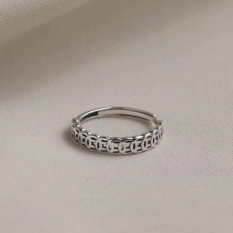 Coppia di nuove monete in stile cinese per uomo e donna, design di nicchia leggero e lussuoso, anelli di alta qualità, semplici e attraenti._voghion.com