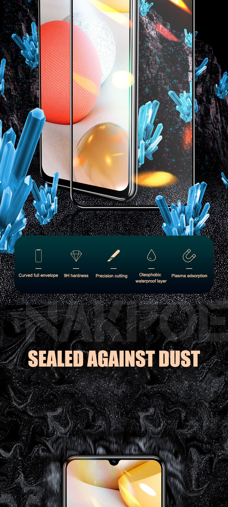 9D Koruyucu Cam Samsung Galaxy A02 A12 A32 A42 A52 A72 F41 F62 M02 M12 Temperli Cam Samsung A01 A51 A71 Ekran Filmi_voghion.com