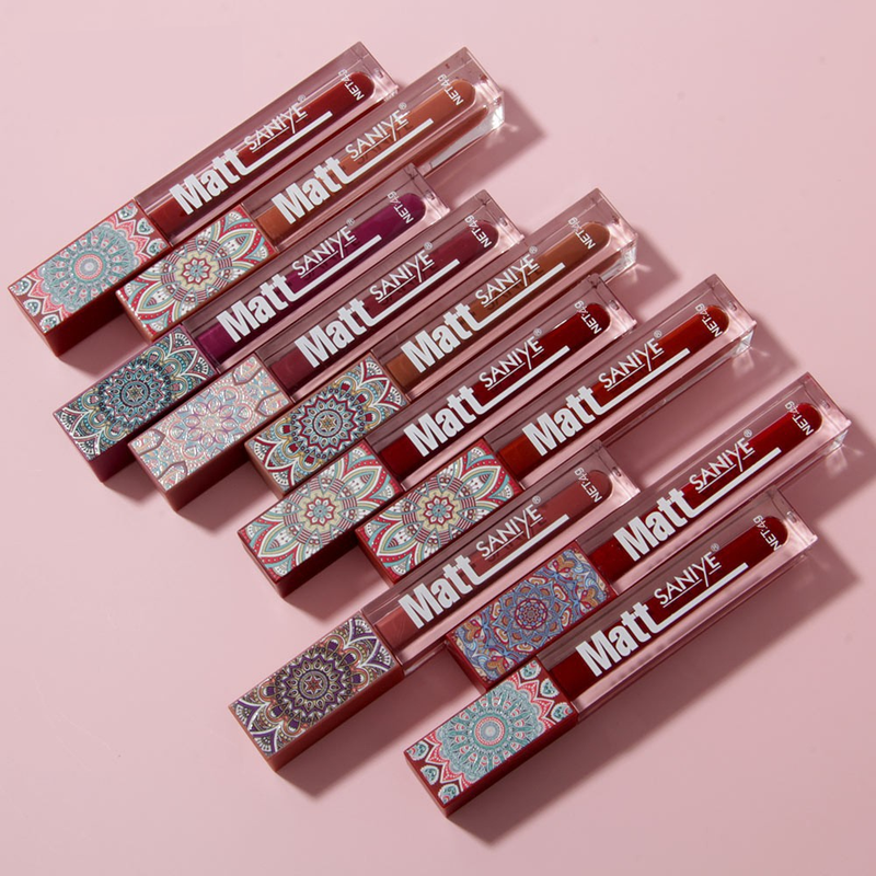 Nude 13 Colors Brown Matte Liquid Lipstick Waterproof Nude Red Long Lasting Non-stick Cup Lip Gloss Women_voghion.com