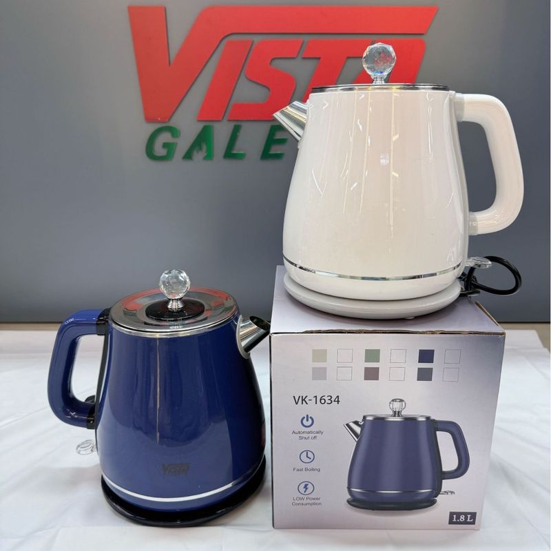 1.8L Stainless Steel Electric Kettle - Fast Boiling, Auto Shut-Off, Double-Wall Insulation, Retro Design For Home & Office (220V-240V EU Plug)_voghion.com