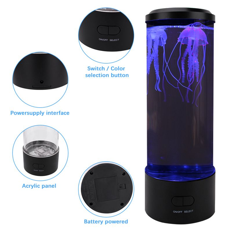 LED-Simulation Quallen Lava Lampe USB Bunte Schlafzimmer Nachttisch Atmosphäre Nachtlicht Geburtstagsgeschenk Zimmer Zierleuchten_voghion.com