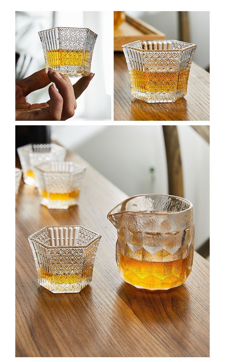Japanese Ishizuka Tsugaru Hexagonal Crystal Glass Tea Tasting Whiskey Sake Single Master Cup_voghion.com