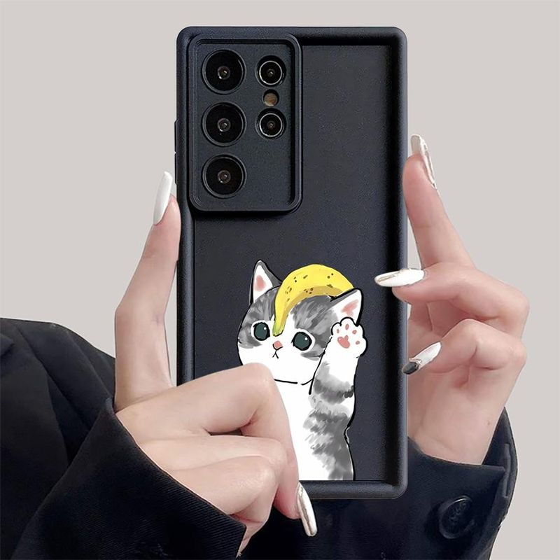 Coque antichoc pour Samsung Galaxy S25 Ultra, S24, S22 Plus, S23Ultra, S20 FE, S21, motif chat mignon et drôle_voghion.com