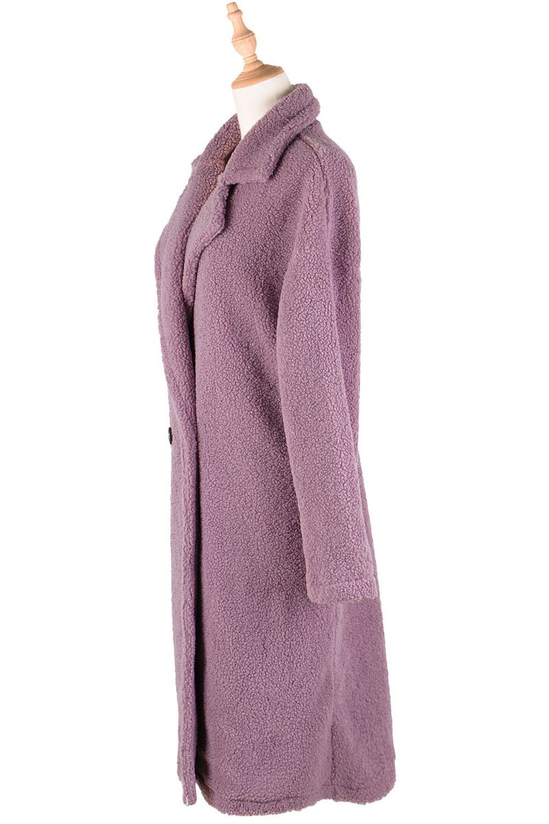 Women's Clothing women's autumn and winter camel coat mid length thickened grainy woolen red coat_voghion.com
