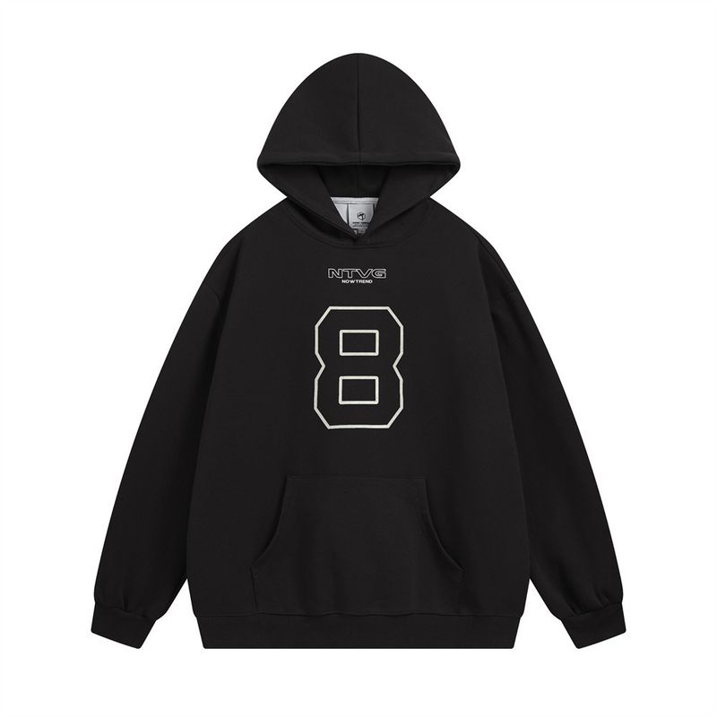 Sweat à capuche imprimé numéro 8 pour homme, style streetwear, ample et décontracté, manches longues, style INS_voghion.com