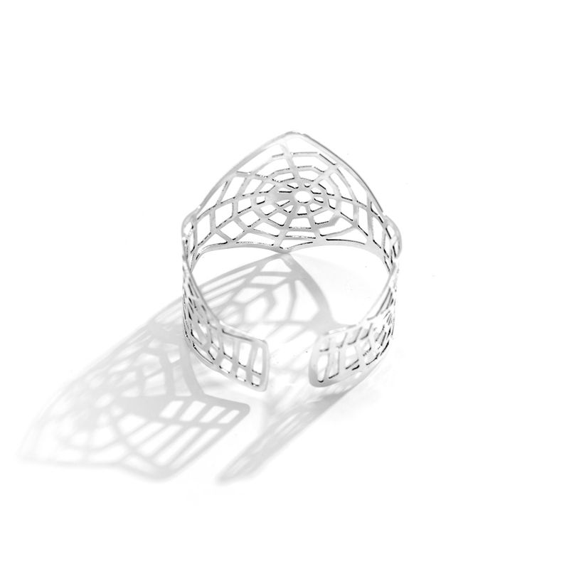 Gioielli da donna dal design minimalista francese senso apertura braccialetto lucido nicchia retrò braccialetto foglia cava_voghion.com