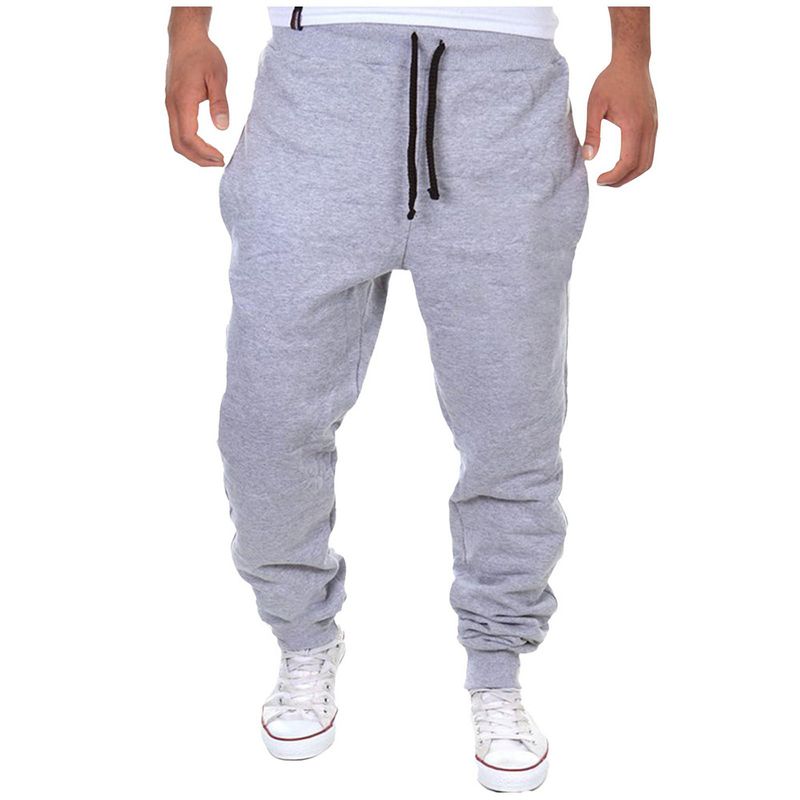 Men's Casual Jogger Pants - Elastic Waist Comfortable Workout Trousers For Daily Wear (Black, Light Gray, White) - S/M/L/XL/XXL_voghion.com