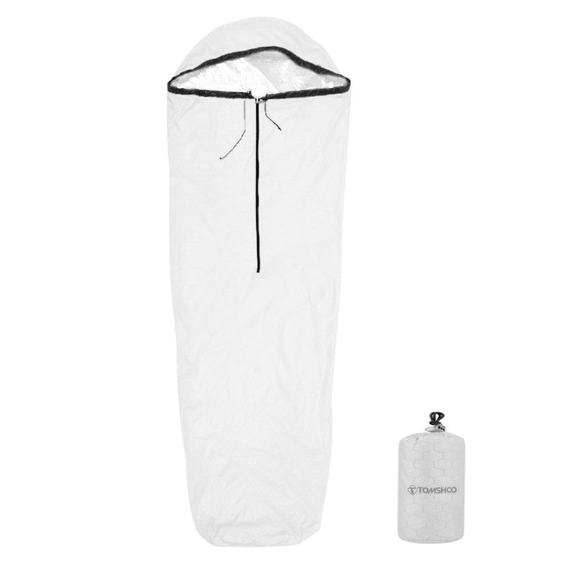 TOMSHOO Notfallschlafsack, ultraleicht, wasserdicht, wärmereflektierend, Thermoschlafsack, Überlebensausrüstung für Outdoor-Abenteuer_voghion.com