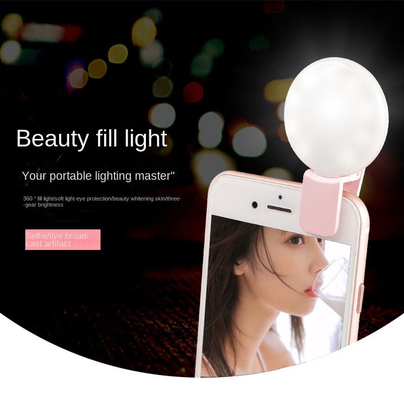 Mini anel LED flash lente luz usb recarregável clipe celular lâmpada de preenchimento mulheres selfie luzes_voghion.com