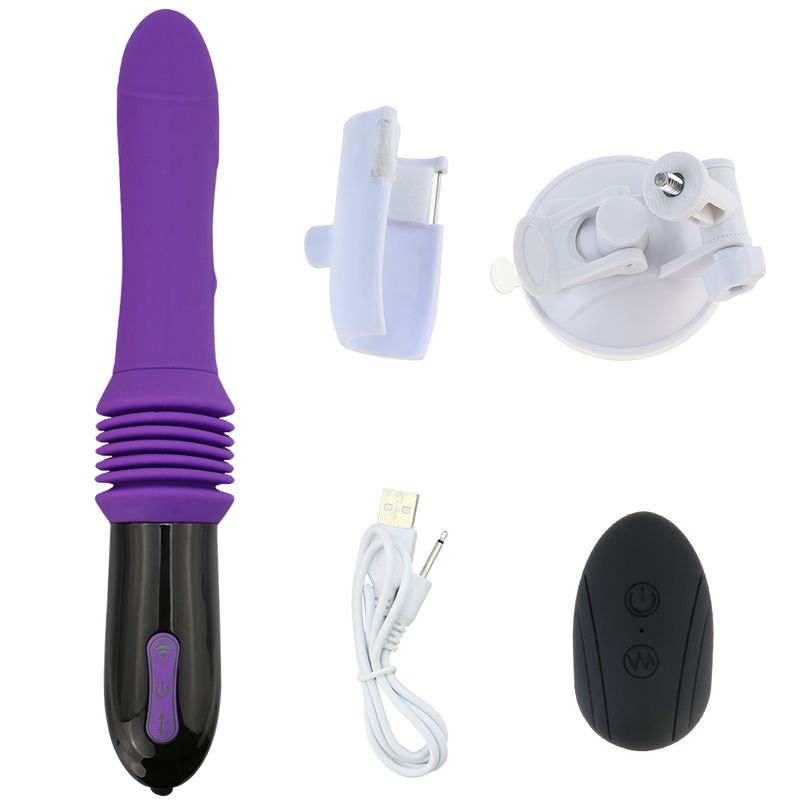 Dildo vibratore per punto G, stimolatore anale per clitoride e capezzoli, con modalità di vibrazione telescopica, giocattolo sessuale per adulti_voghion.com