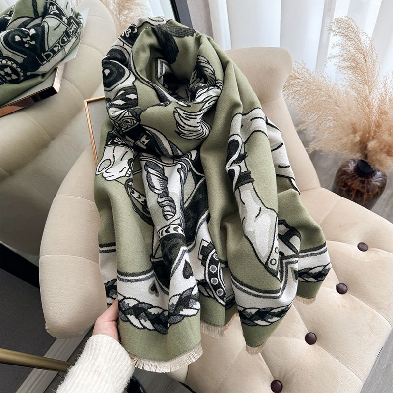 Sciarpa artistica stampata in cashmere 2024 con scialle Steed Fashion Commuting, autunno e inverno di alta qualità_voghion.com