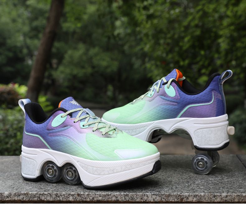 Roller Skates, Roller Skates, Double Row Wheel Shoes, Deformed Shoes For Children And Teenagers_voghion.com