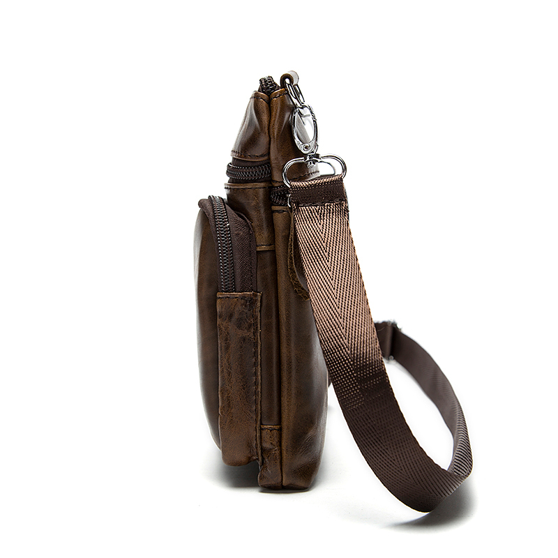 Umhängetasche Herren Schultertasche aus echtem Leder mit Klappe Kleine männliche Umhängetaschen für Männer_voghion.com