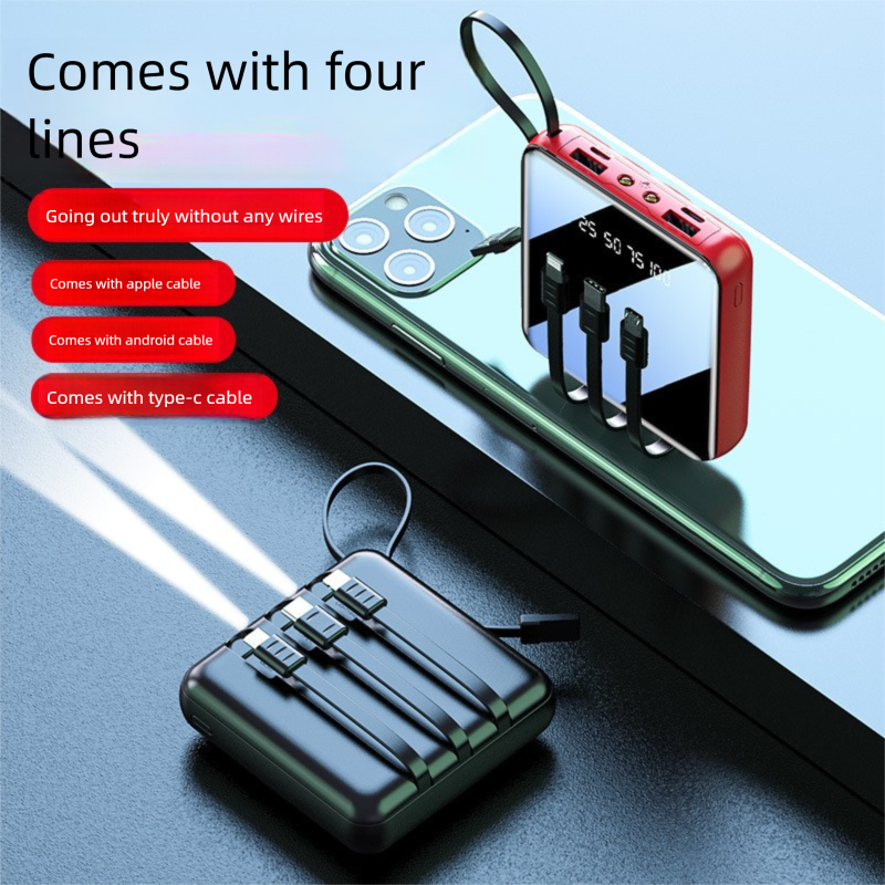 Lanyard Shared Mini Mobile 20000mAh Fast Charging With Built-in Cable Large Capacity Power Bank 10k MAh_voghion.com