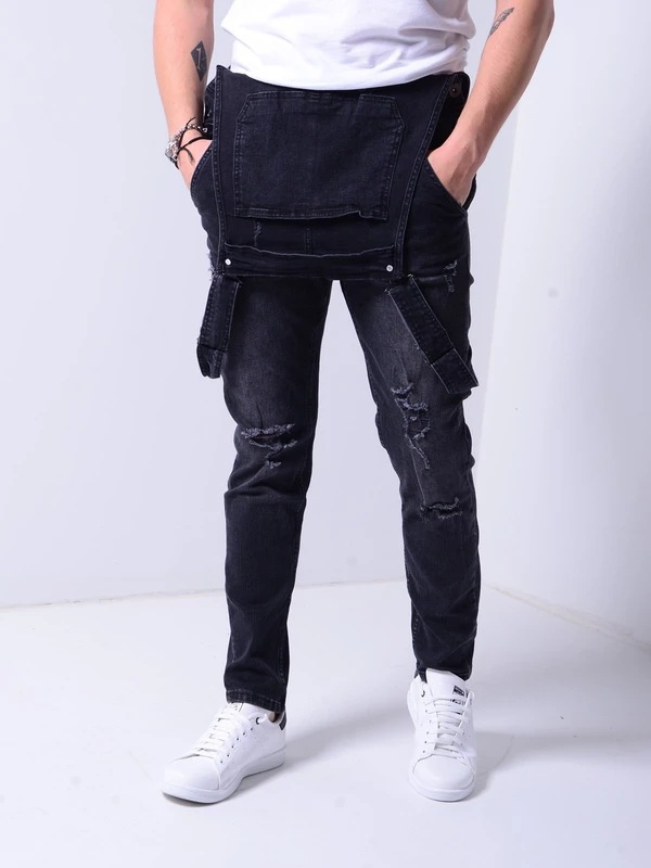 Pagliaccetti in denim da uomo, pantaloni in denim alla moda_voghion.com