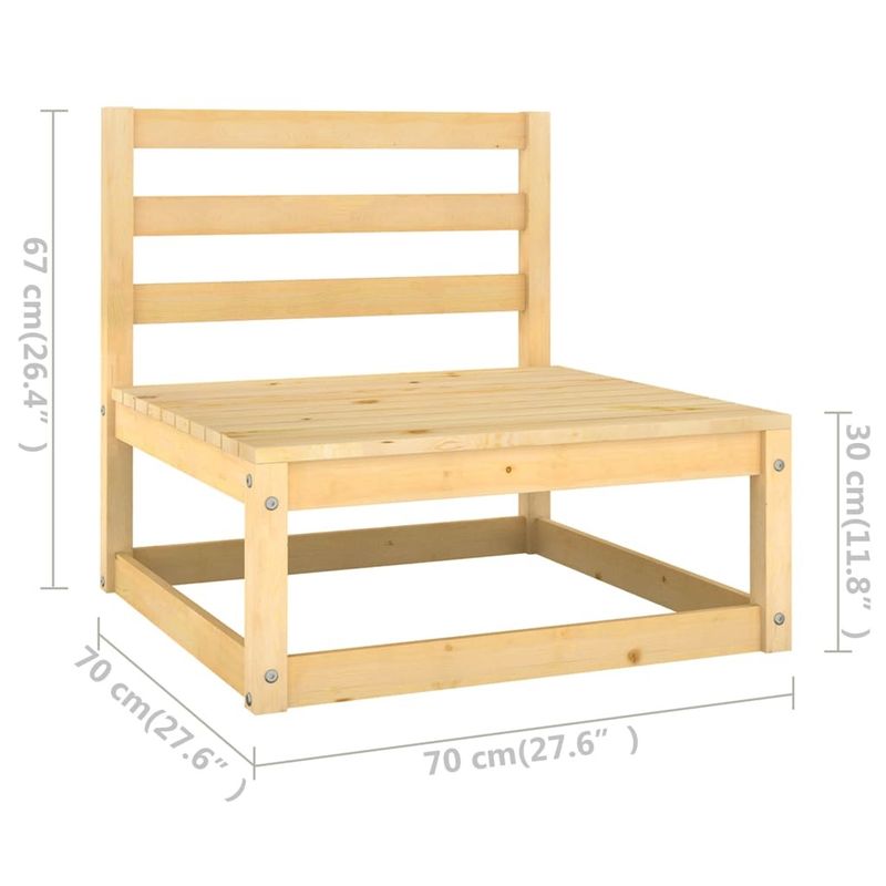 7 Piece Patio Lounge Set with Cushions Solid Pinewood_voghion.com