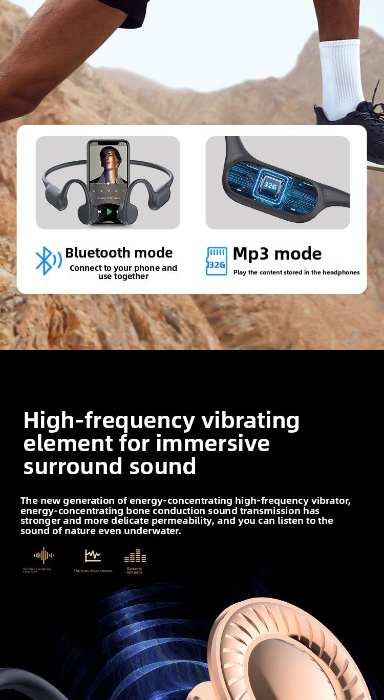 Cross-Border X21 Bone Conduction Headphones With Built-in Memory Long Battery Life For Music Listening, Sports, And Swimming IPX68 Water-Resistant Blu_voghion.com