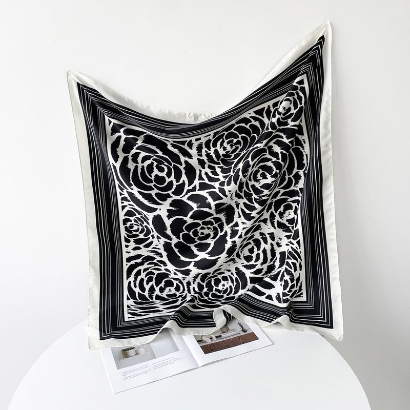 2024 Neuer 90-Quadrat-Rosen-Design-Sommerschal aus Seide mit dünnem, leichtem, atmungsaktivem Sonnenschutz_voghion.com