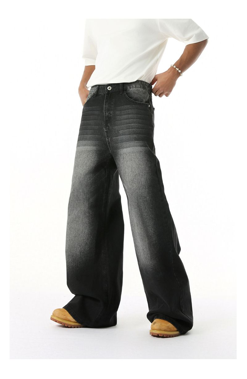 EF JEANS | 2025 Spring New Hong Kong Style Fashion Old Retro Casual Versatile Drape Floor Mopping Jeans_voghion.com