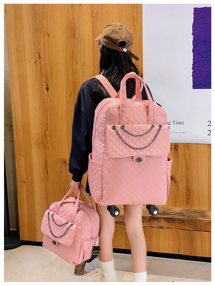 Stilvolles Damen-Trolley- und Rucksack-Set – 20-Zoll-Handgepäck mit Spinner-Rädern, wasserdichtes Oxford-Gewebe, leicht und robust für unterwegs_voghion.com