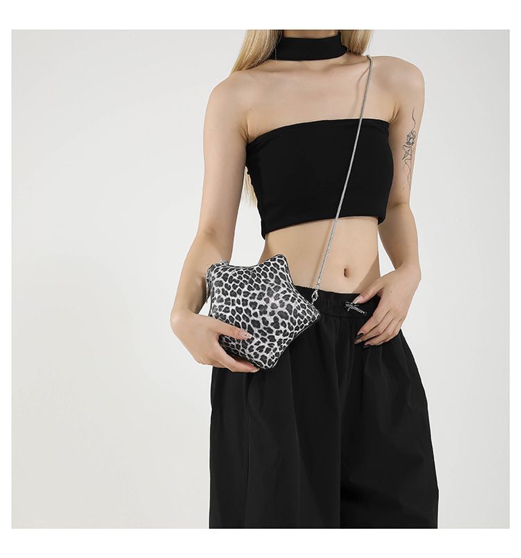 2024 Autumn/Winter Women's Crossbody Halloween Fun Leopard Pattern Pressed Shell Single Shoulder Chain Bag_voghion.com