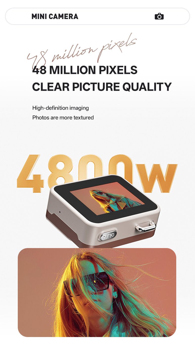 New CCD Retro Mini Digital Camera, Small Portable Travel Camera For Students With Photo & Video Recording, HD 48MP Picture Quality For School Campus L_voghion.com