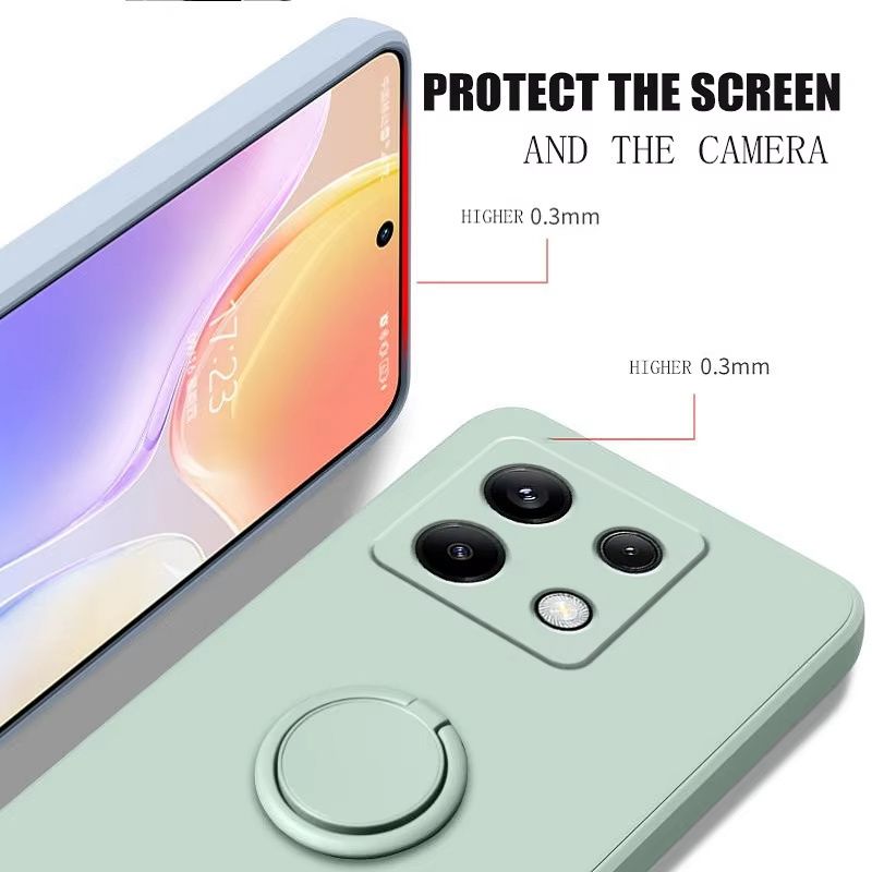 Custodia in silicone liquido 14 13 Pro Plus 11 5G con anello magnetico per Xiaomi Redmi 12 Note 12S_voghion.com