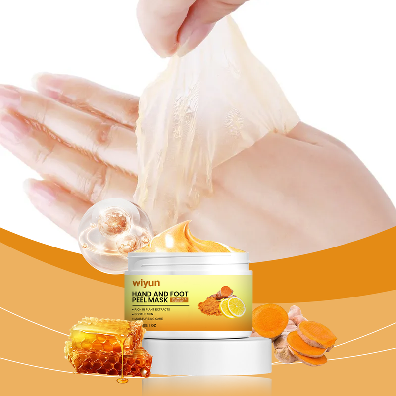 Wiyun Vitamin C Turmeric Pulls Hand And Foot Mask, Gently Cleans Dead Skin, Restores Moisture And Nourishes Delicate Hands And Feet Skin_voghion.com