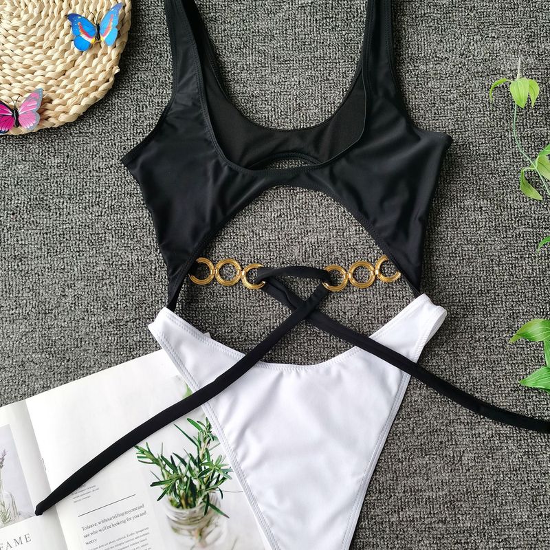 Sexy Bikini Set With Metal Rings & Bow Details – High Elastic Nylon Swimsuit, Padded Triangle Top & Brazilian Bottom For Beach, Pool, Vacation_voghion.com