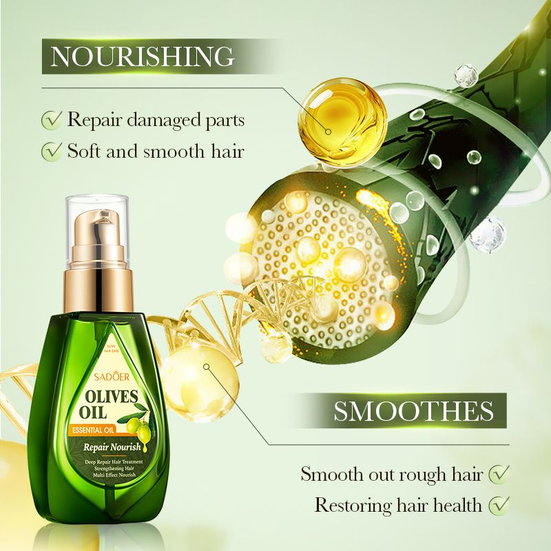 SADOER Olive Brilliant and Brightening Care Essence Oil Balsamo per capelli lisci in inglese_voghion.com